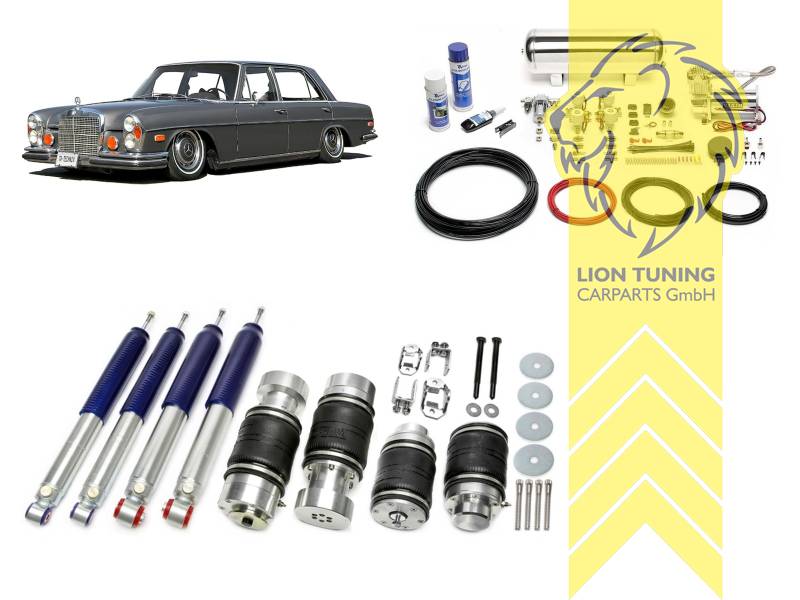 Nicht für Fahrzeuge mit Niveauregulierung / Luftfederung, 11,5L Tank chrom / ViAir Kompressor chrom, Zug- und Druckstufe gleichzeitig einstellbar, weiss, Stahl verzinkt, Eintragungspflichtig / Teilegutachten wird nach Kauf spezifisch ausgestellt